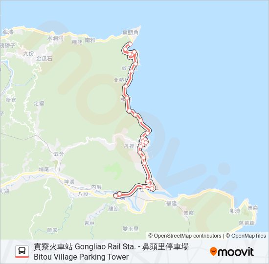 F837貢寮火車站 bus Line Map