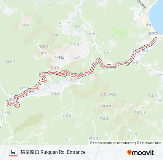 F922內崁萬里區公所 Bus Line Map
