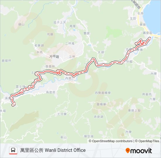 F922烏塗炭萬里區公所 Bus Line Map