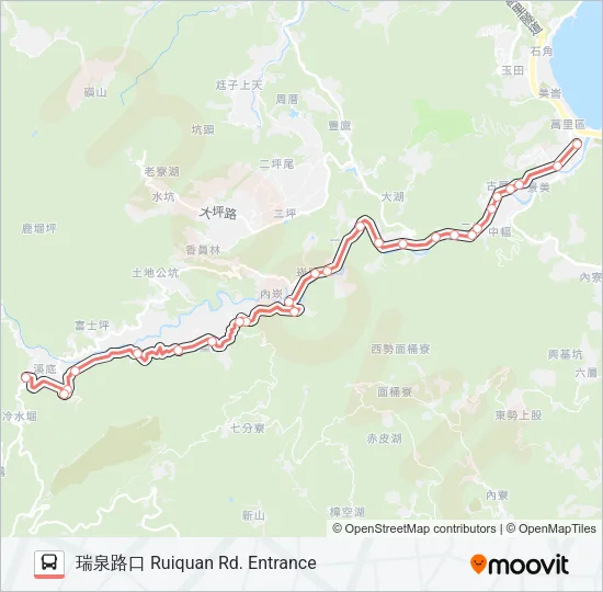 F922烏塗炭萬里區公所 Bus Line Map
