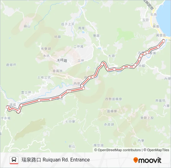 F922烏塗炭萬里區公所 Bus Line Map