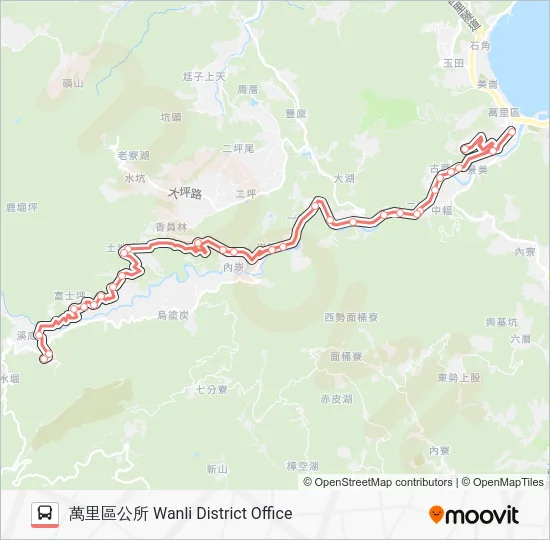 F922烏塗炭萬里區公所 Bus Line Map
