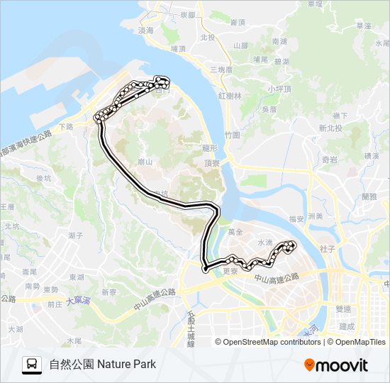 巴士928自然公園的線路圖