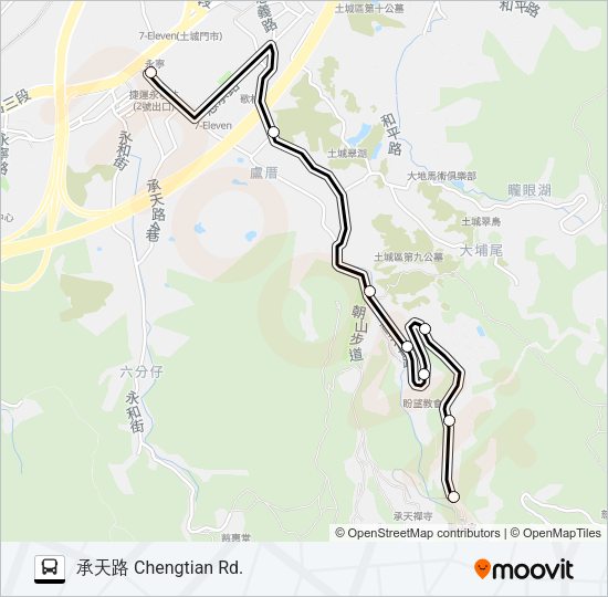 承天路-南天母廣場 Bus Line Map