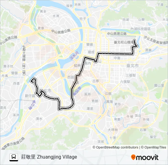 巴士307西藏往板橋前站的線路圖