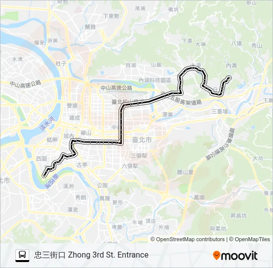 630(欣欣)往東園 Bus Line Map
