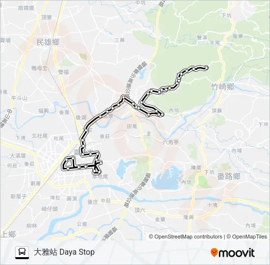 7305A Bus Line Map
