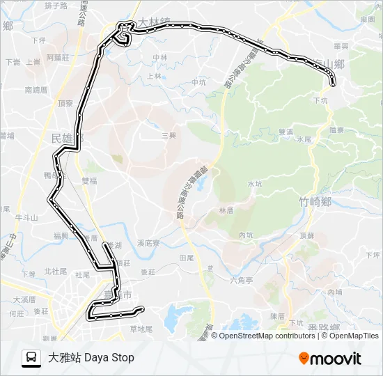 7304A Bus Line Map