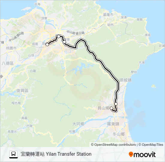 1916 Bus Line Map