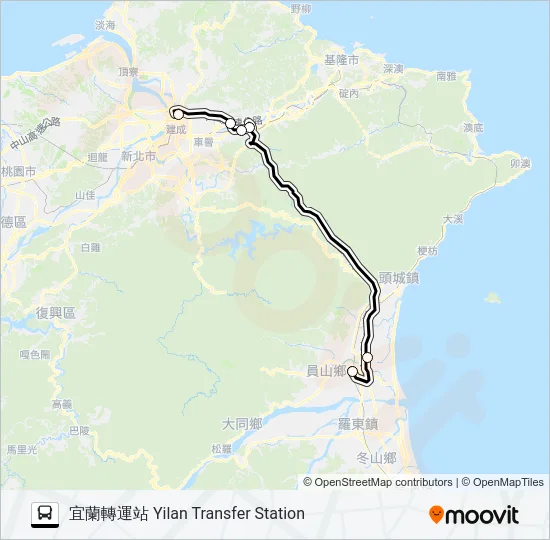 1878 Bus Line Map