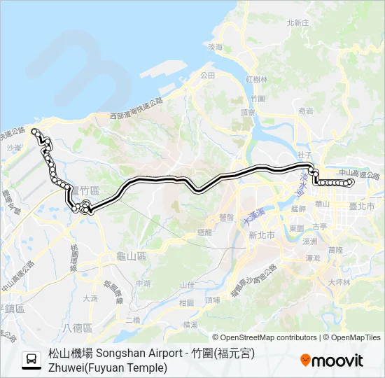 5250A Bus Line Map