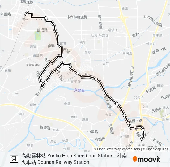 7102B Bus Line Map