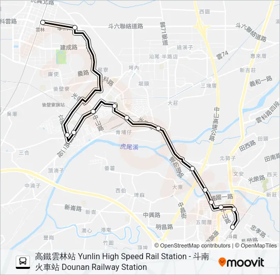 7102B Bus Line Map