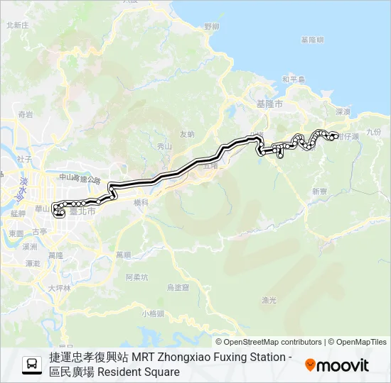 1061A Bus Line Map