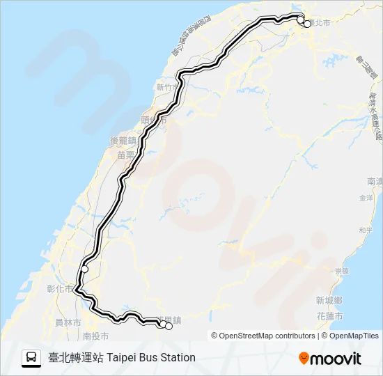 1832A Bus Line Map