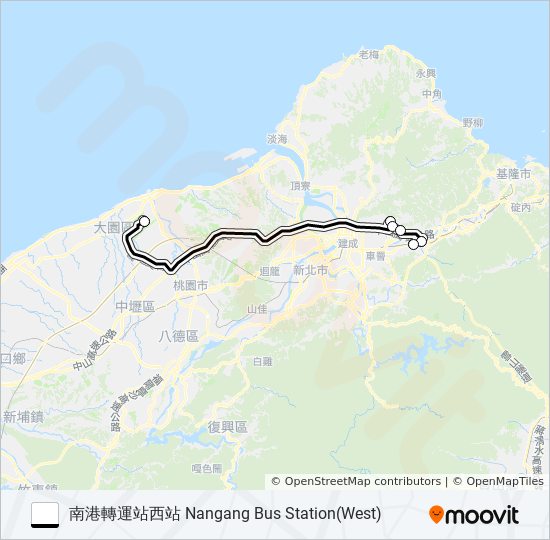 1843 bus Line Map