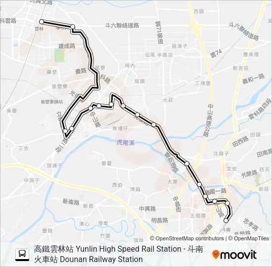 7102A Bus Line Map