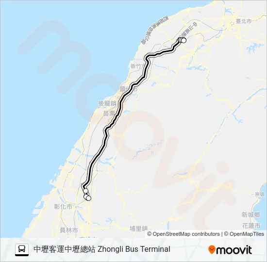 1863 Bus Line Map