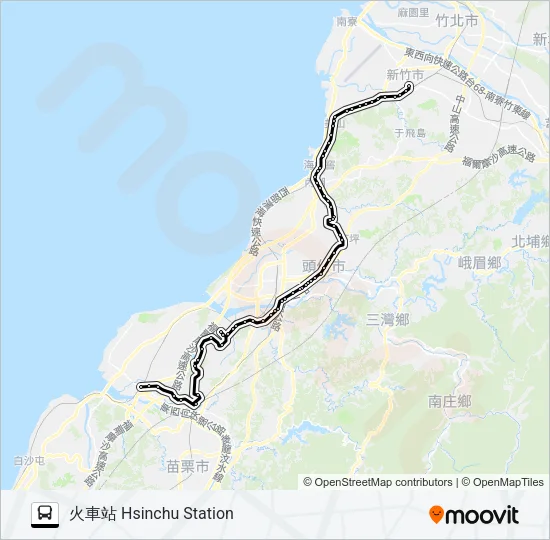 巴士5807A的線路圖