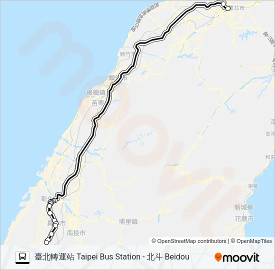 1830 Bus Line Map