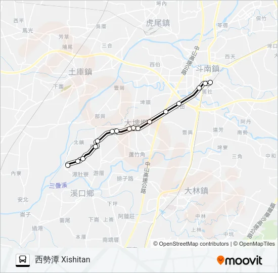 7105A Bus Line Map