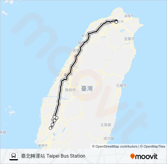 巴士1836的線路圖