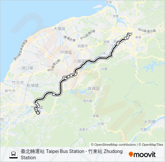 巴士1821的線路圖