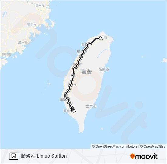 1839A bus Line Map