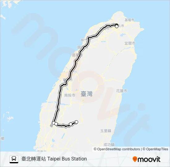 1835 Bus Line Map