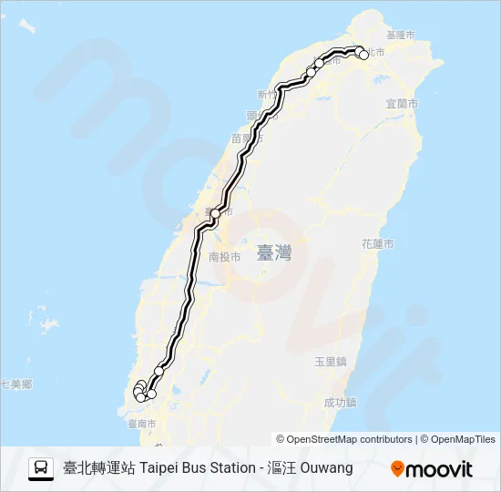 巴士1628B的線路圖
