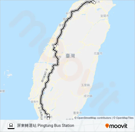 1839 Bus Line Map