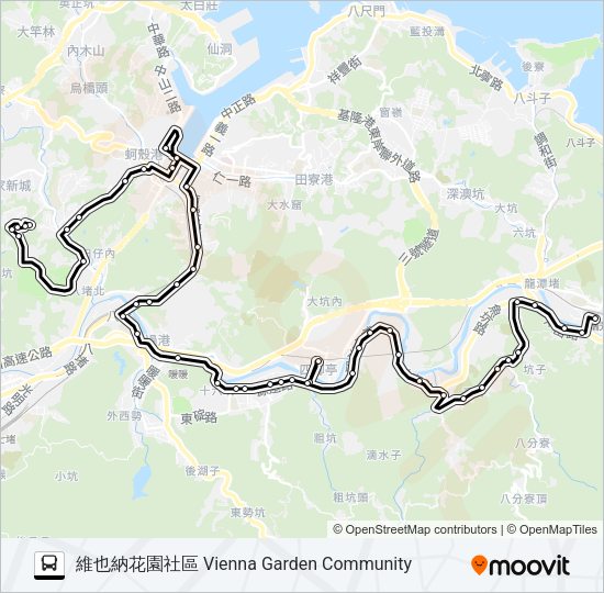 787瑞芳至維也納(經瑞芳工業區和繞四腳亭農會) Bus Line Map