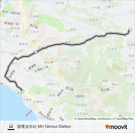 捷運淡水站-天元宮 Bus Line Map
