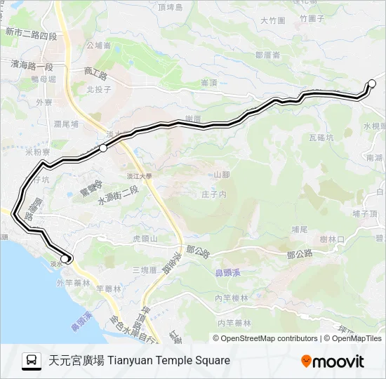 捷運淡水站-天元宮 Bus Line Map