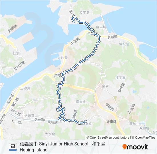 巴士205的線路圖