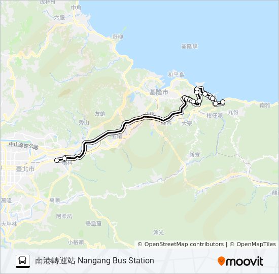 瑞芳-南港去 bus Line Map