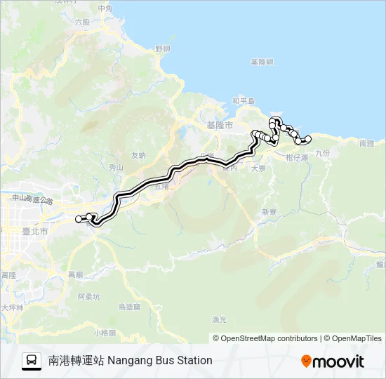 巴士瑞芳-南港去的線路圖