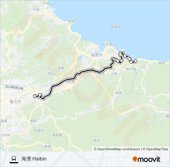 瑞芳-南港去 Bus Line Map