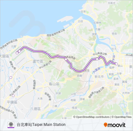 地鐵機場捷運直達車AIRPORT MRT EXPRESS的線路圖