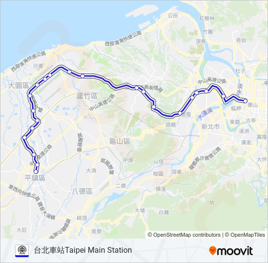 地鐵機場捷運普通車AIRPORT MRT COMMUTER的線路圖