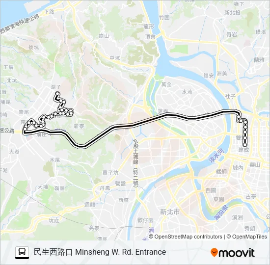 966A Bus Line Map