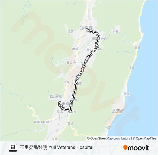 1135A Bus Line Map