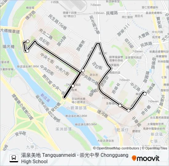 湯泉-崇光女中 Bus Line Map