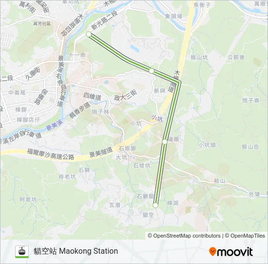貓空纜車 MAOKONG GONDOLA Gondola Line Map