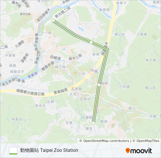 索道貓空纜車 MAOKONG GONDOLA的線路圖