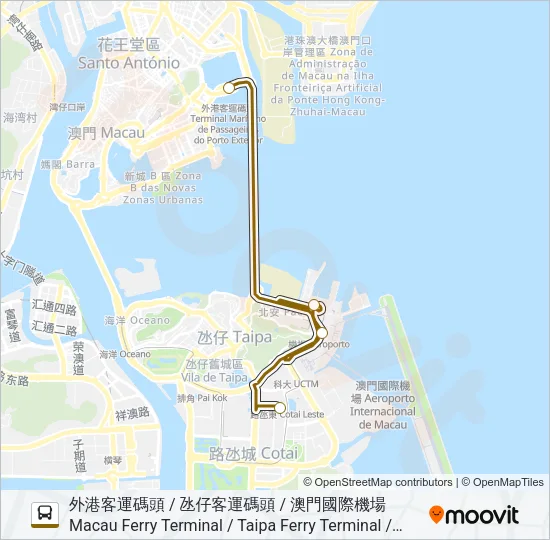 巴士美獅美高梅 MGM COTAI的線路圖