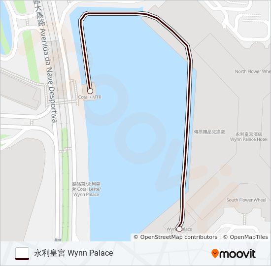 永利皇宮觀光纜車 WYNN PALACE SKYCAB gondola Line Map