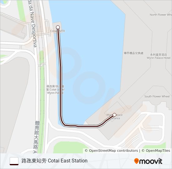 永利皇宮觀光纜車 WYNN PALACE SKYCAB gondola Line Map