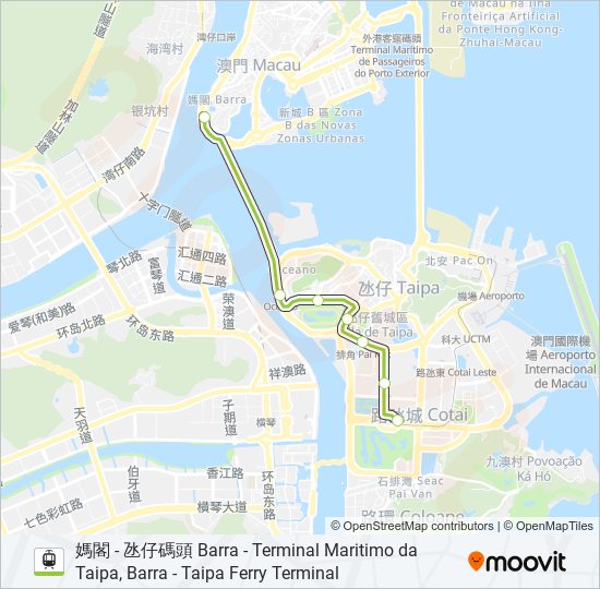 輕鐵氹仔線 LINHA DA TAIPA, TAIPA LINE的線路圖