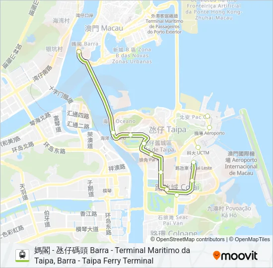 輕鐵氹仔線 LINHA DA TAIPA, TAIPA LINE的線路圖